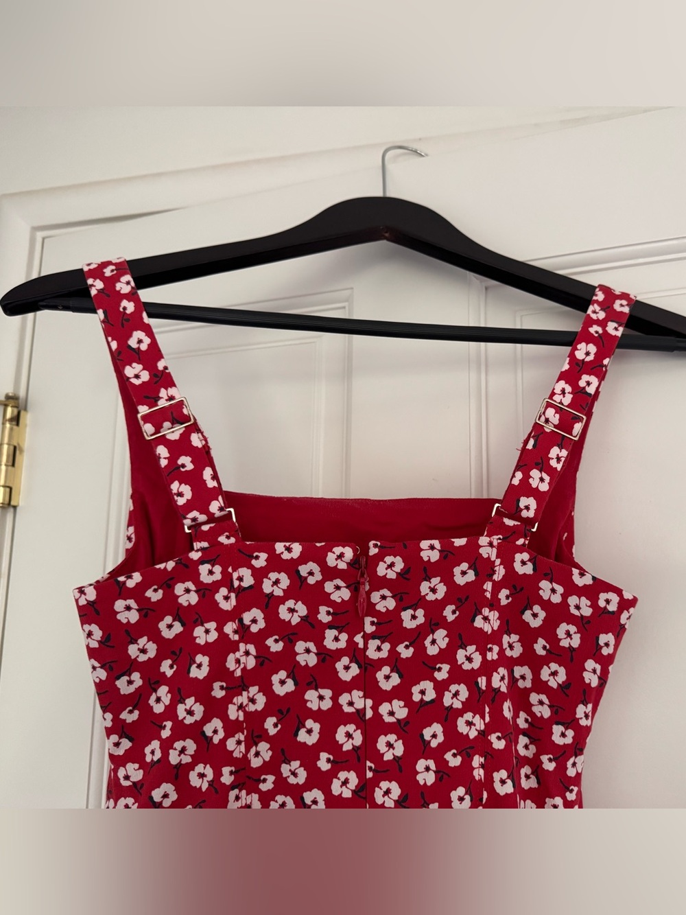 Abercrombie & Fitch Mila Dress XSP - Floral Square-Neck Midi with White Print - Picture 3 of 5
